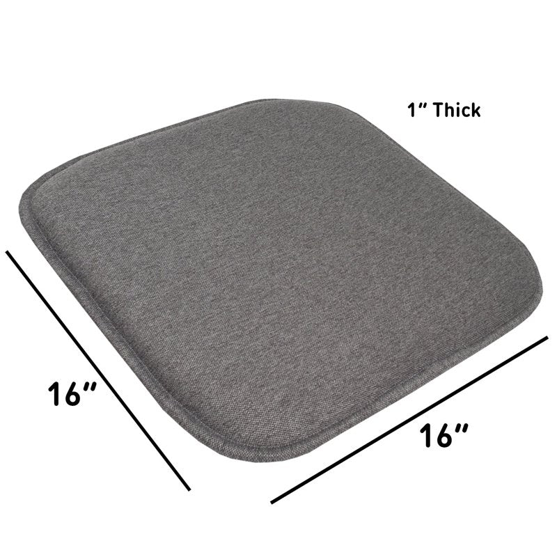 Memory Foam Chair Pads 2-Pack - Gray Jacquard Cover