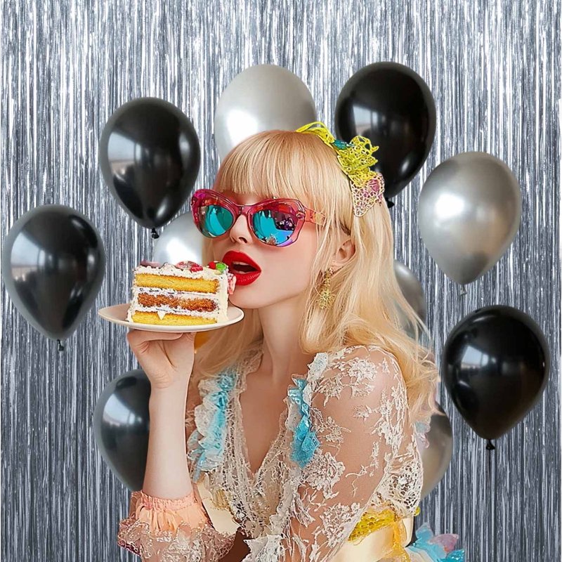 Silver Foil Fringe Curtain 2-Pack for Events - Birthday, Wedding, Party Decorations - Variation of 2, Silver