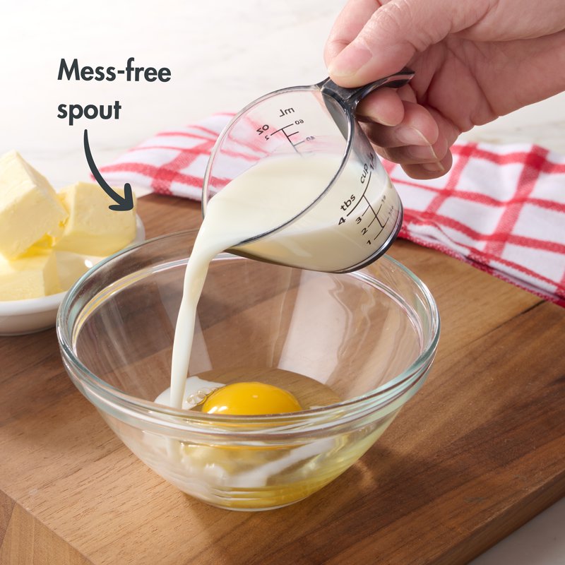 1/4 Cup Plastic Mini Measuring Cups - 4 Pack, Black/Transparent
