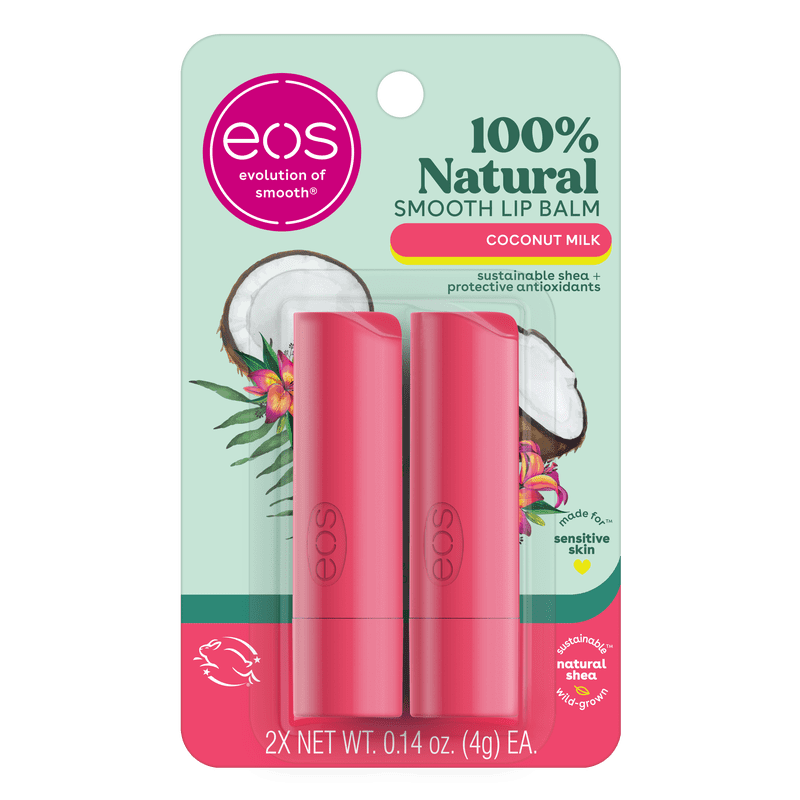 Natural Coconut Milk Lip Balm Stick - 4 Pack Hydrating Lip Care