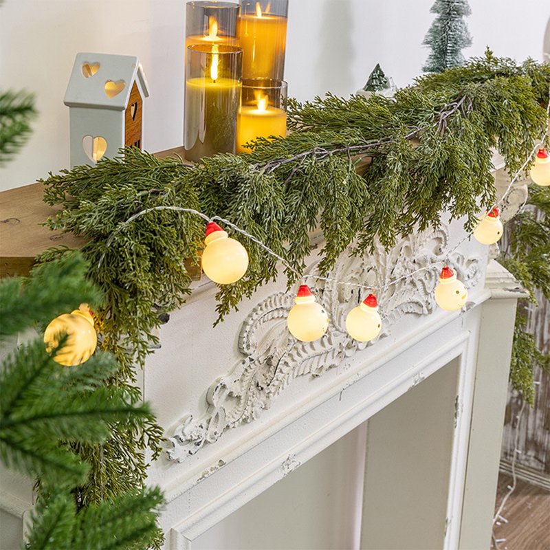 Christmas Garland Artificial Pine Holiday Decor - Greenery for Indoor Outdoor - 5.9Ft - Variation H