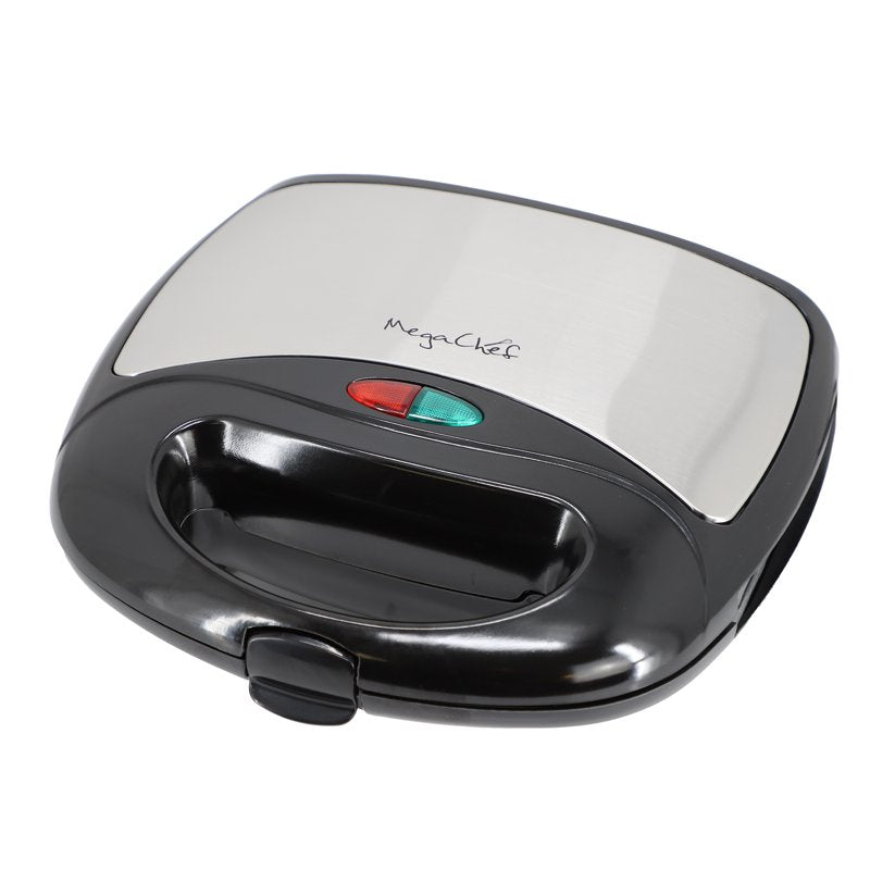 Compact Nonstick Electric Sandwich Maker - Black & Silver
