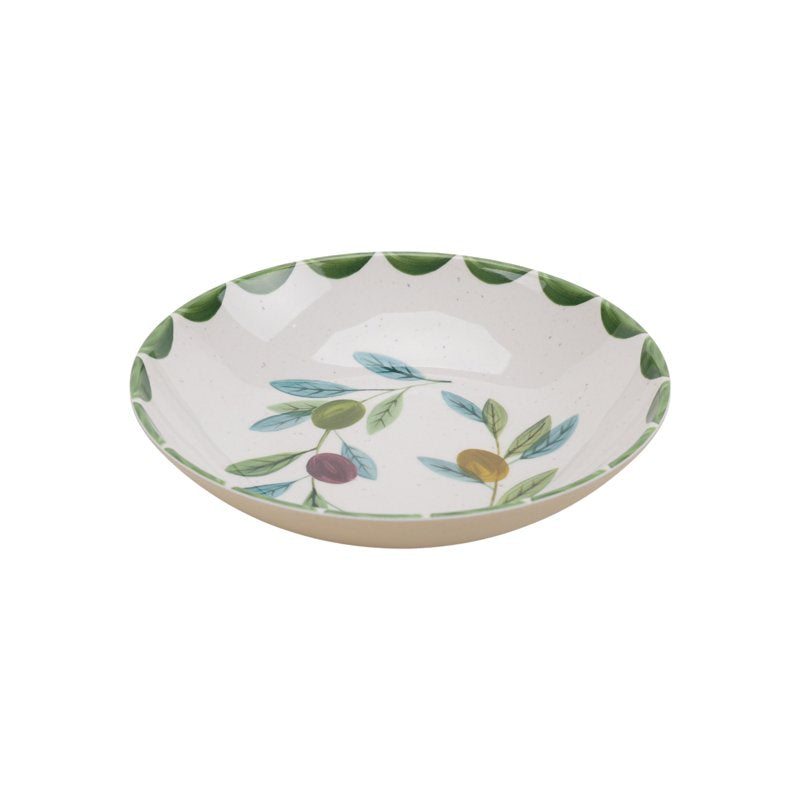 Reusable Bamboo Melamine Dinner Bowls - Olive Beige, 2 Pack