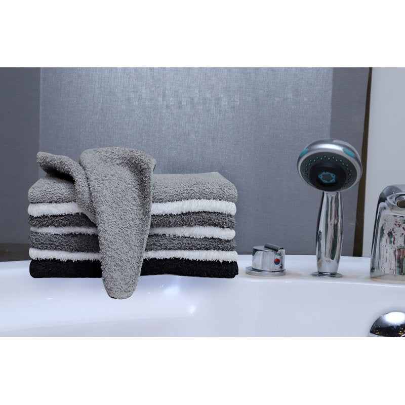 Mainstays 18-Pack Cotton Washcloths - Grey Multi, 11x11 Inches, Pack of 2