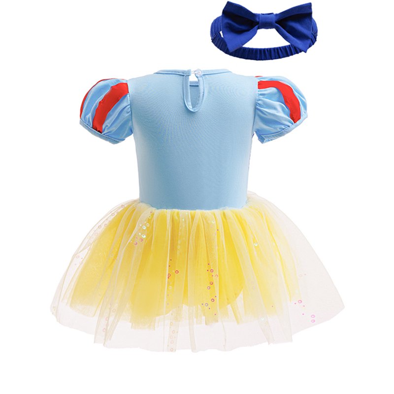 Infant Baby Girls Princess Romper Costume Set with Headband - Lace C/N 9-12 Months