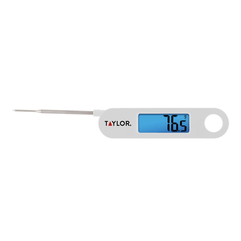 Stainless Steel Digital Folding Probe Meat Thermometer - White