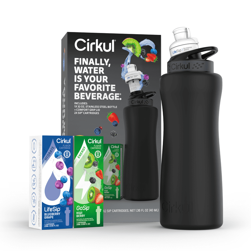 Cirkul 32oz Matte Black Stainless Steel Starter Kit - 4 Pack