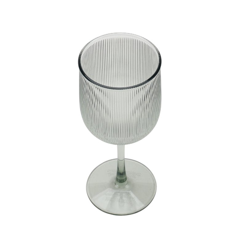 12-Ounce Green Ribbed Tritan Wine Glass - Durable & Stylish