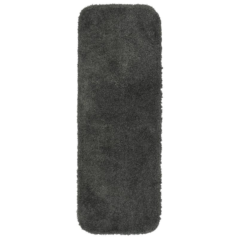 Dark Gray Washable Nylon Bathroom Runner 22x60 Inch - Garland Rugs
