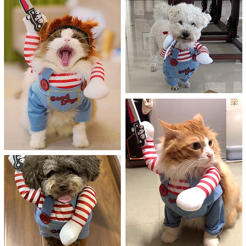 Halloween Deadly Doll Dog Costume - Red S Pet Costume for Small Medium Large Dogs