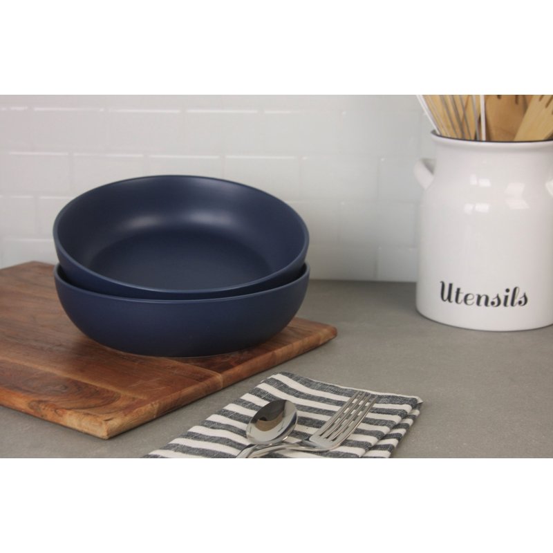 9" Matte Serving Bowl Set of 2 - Midnight Blue