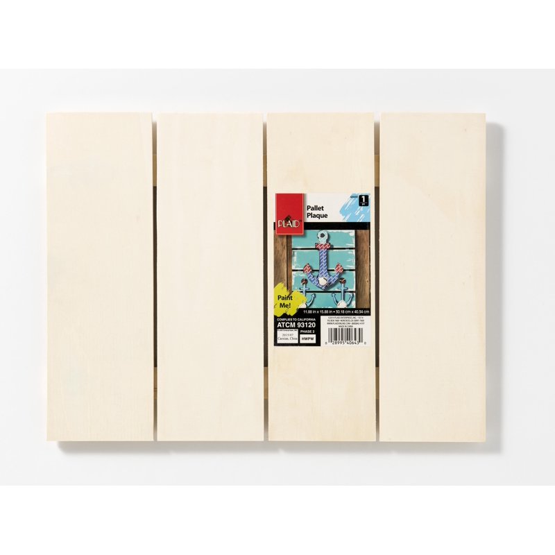 (3 Pack) Unfinished Rectangle Wood Pallet Plaque - 15.9 x 11.9 Inches - Craft & Decor Surface