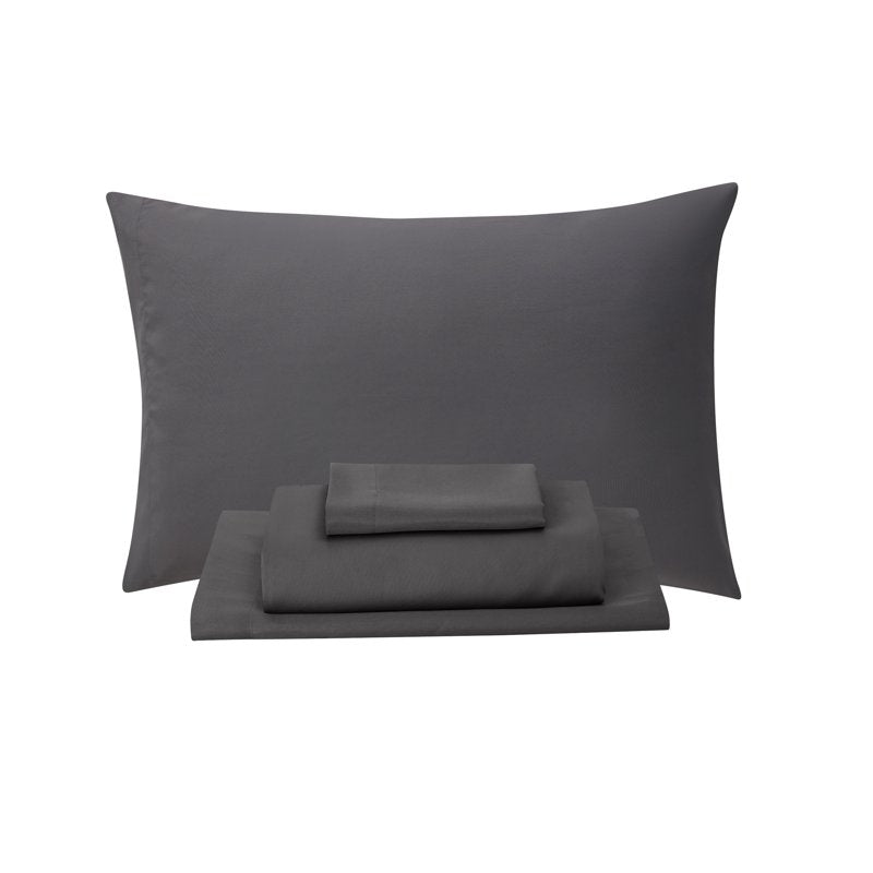 Mainstays Reversible Comforter and Sheet Set - 7 Piece Full Black, Bed in a Bag