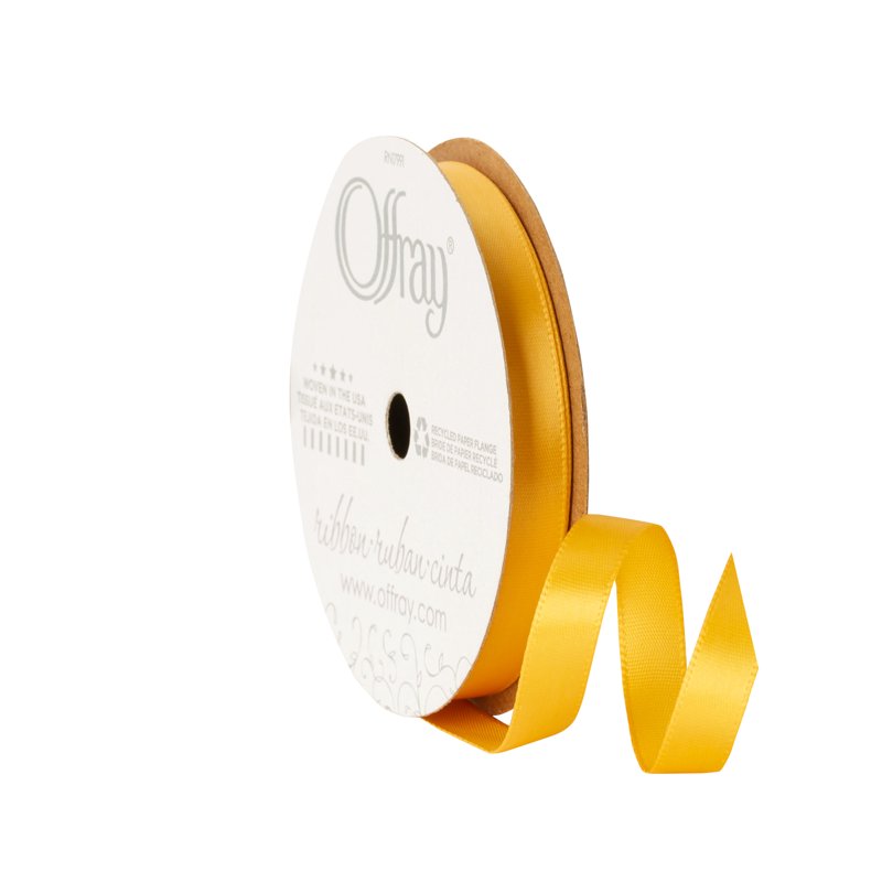 (4 Pack) Offray Yellow Gold Satin Ribbon - 3/8 inch, 18 Feet, Craft & Sewing