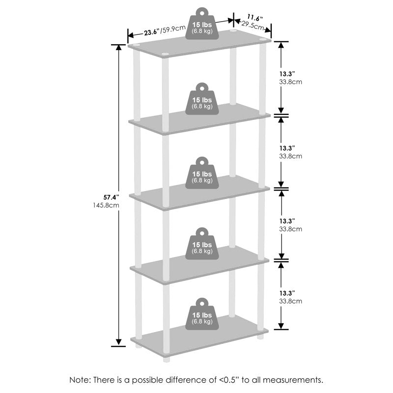 5-Tier Multipurpose Compact Display Rack - Versatile Shelving Unit