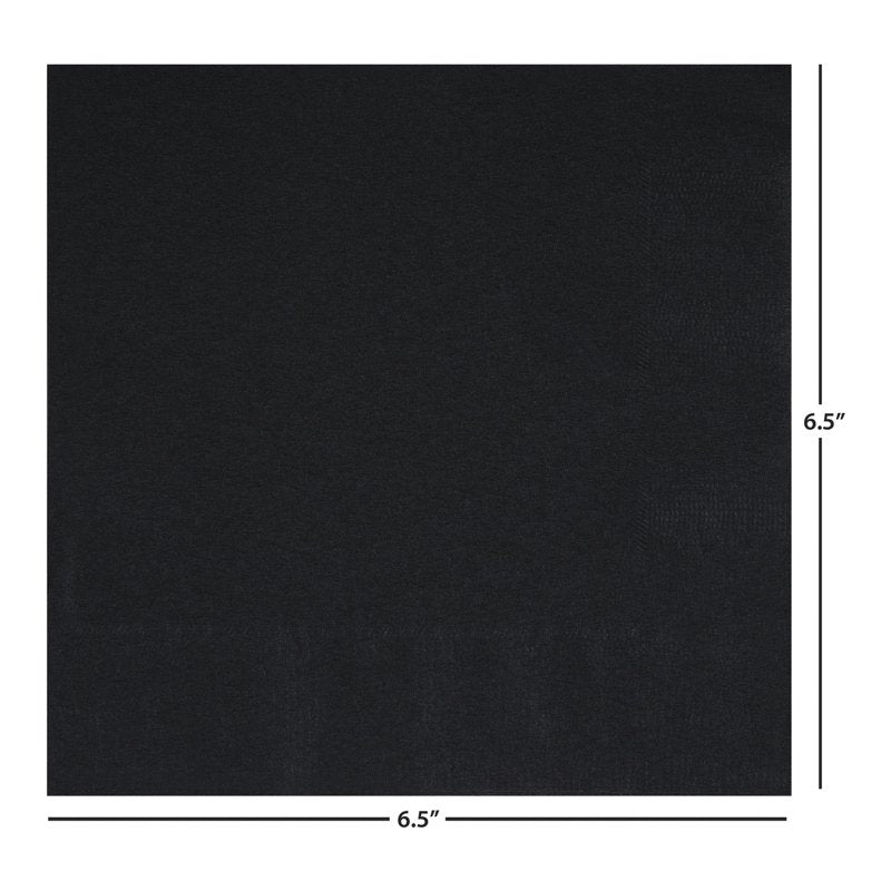 Disposable Black Paper Napkins for Parties - 6.5 in x 6.5 in, 24 Count - Variation 1