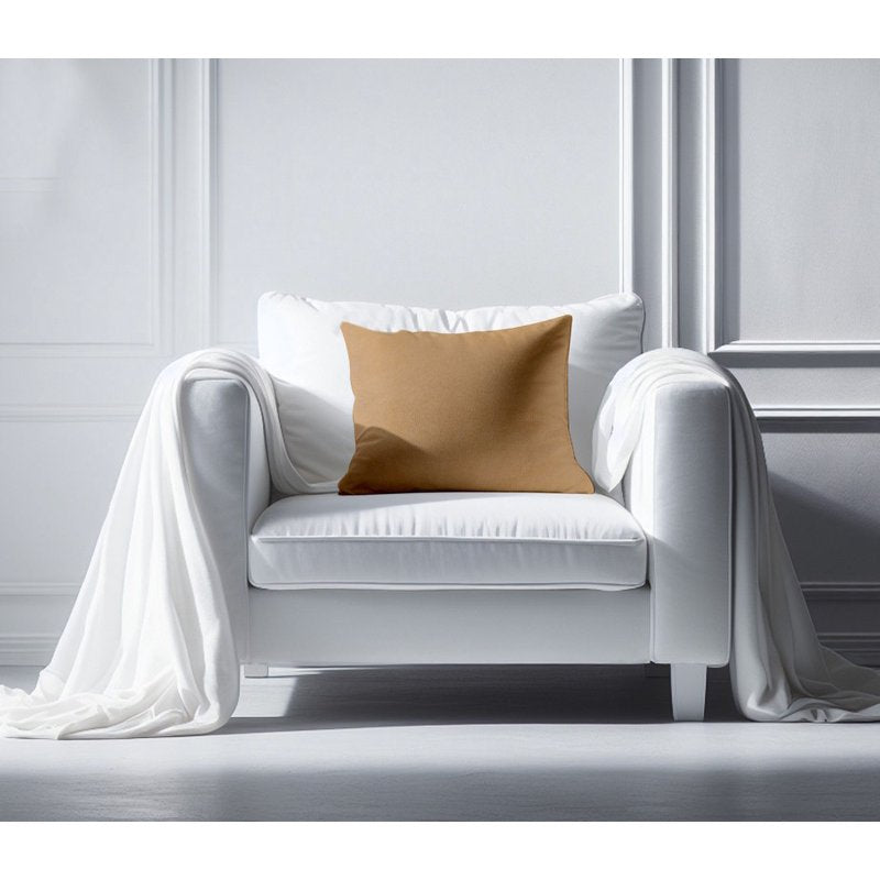 Hypoallergenic Down Alternative Throw Pillow 12x20 Mocha - Velvet Cover