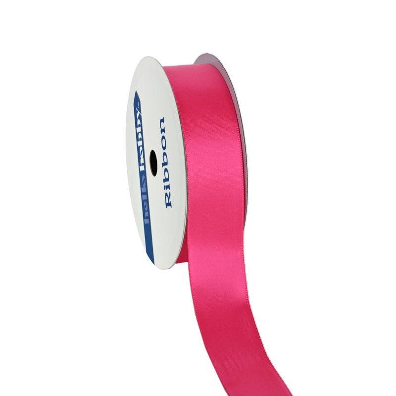 Pink Satin Ribbon 7 Yards for Gift Wrapping & Crafts - 7/8 Inch Wide