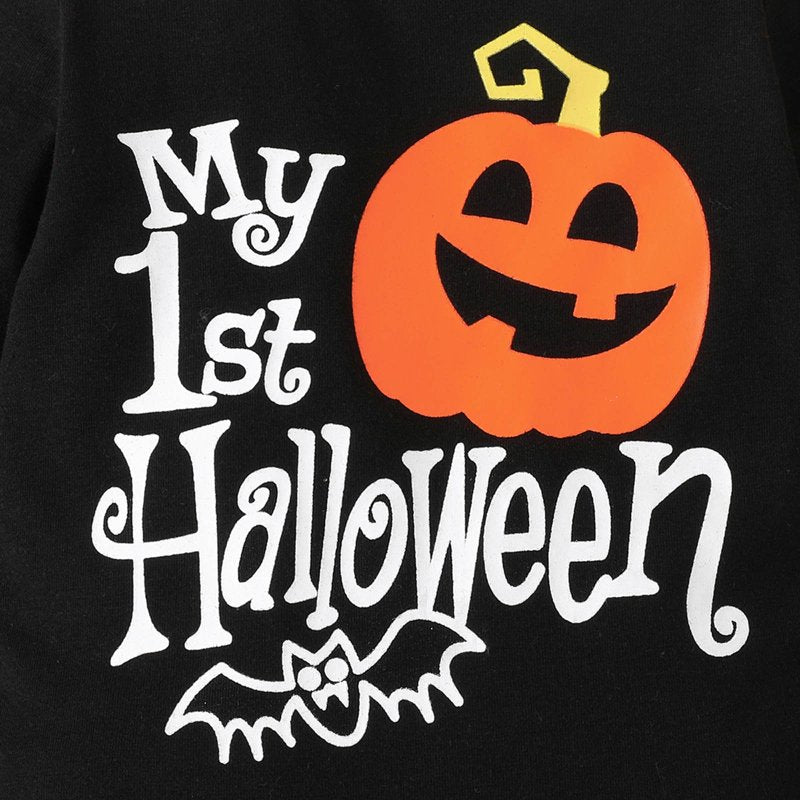 Toddler Girl Halloween Outfit Set Bodysuit Pants Hat Z12-Orange2 3-6 Months