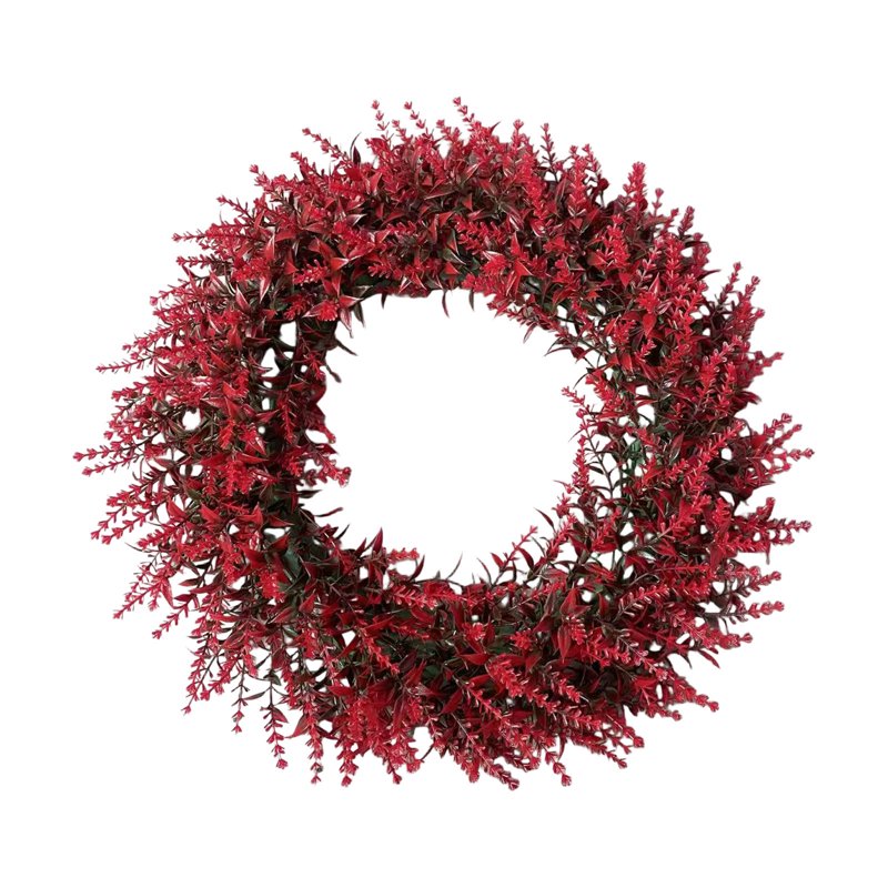 Vibrant Red Wheat Wreath for Front Door Fall Decor - Halloween & Thanksgiving