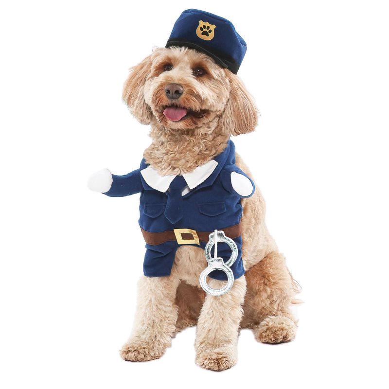 Pet Police Officer Costume Medium with Hat & Accessories - Vibrant Life