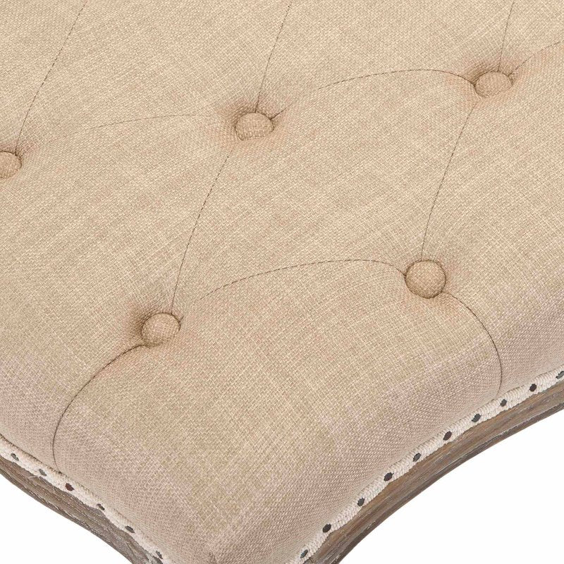 Traditional Glam Tufted Bench - Wheat Beige