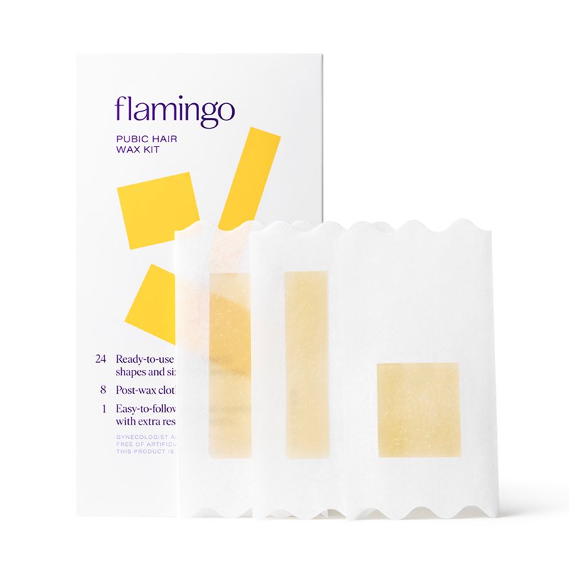 Pubic Hair Wax Kit with Gel Wax Strips & Post-Wax Cloths