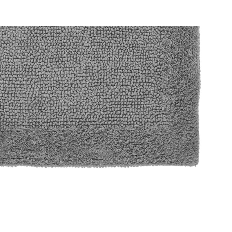 Premium 21x34 Inch Reversible Cotton Bathroom Rug - Gray Edge Collection