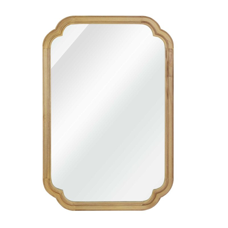 24x36 Inch Natural Solid Wood Frame Mirror - Decorative Wall Mirror for Bedroom & Living Room