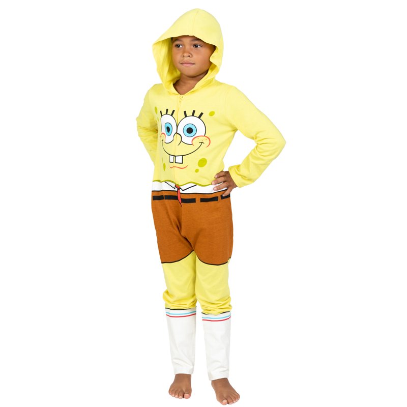 Kids SpongeBob SquarePants Zip Up Cosplay Costume Coverall - Yellow, 18-20