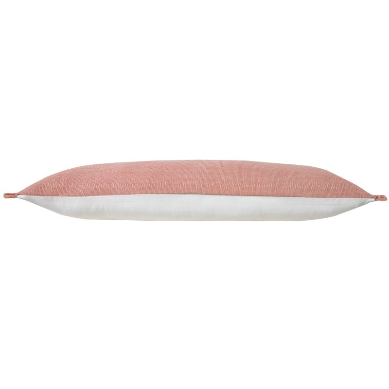 Ox Bay Rose Pink Solid Fringe Stonewash Lumbar Throw Pillow - 14x36 Inches Variation of THIS listing