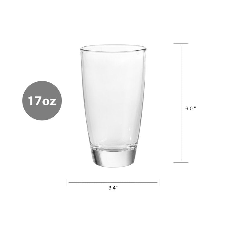 17 oz Clear Drinking Glasses Set - 2 Pack
