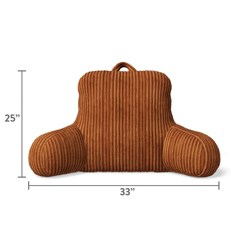 Kids Ribbed Corduroy Backrest Pillow - Orange, 33 x 13 x 25 in - Support & Lounge