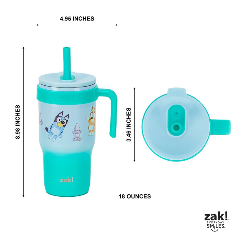 Insulated Tumbler with Straw - 18oz Stainless Steel - Bluey Ombre