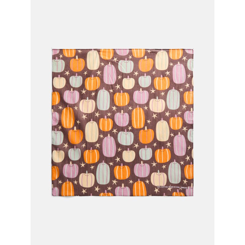 Halloween Women's Nostalgic Pumpkin Bandana - Brown Multi One Size