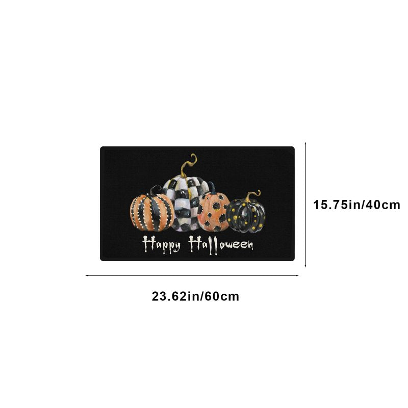 Pidgey Halloween Doormat 23x15 Inch Cat with Pumpkin Outdoor Rug - Variation C