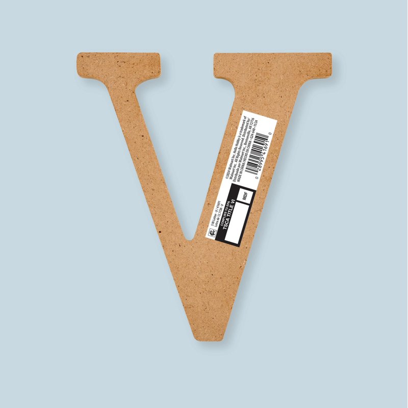 Unfinished Wood MDF Letter V - 5 Inch for Crafts & Home Decor (Variation of THIS listing)