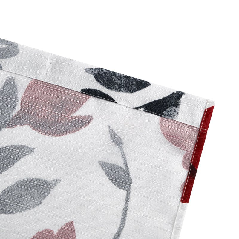 Mainstays Floral Shower Curtain - Black, Red & Gray, 72 x 72 Inches, Polyester, Reinforced Grommets - Curtain