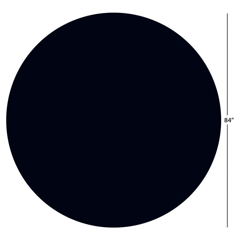 84IN Black Round Plastic Table Cover - Single Use