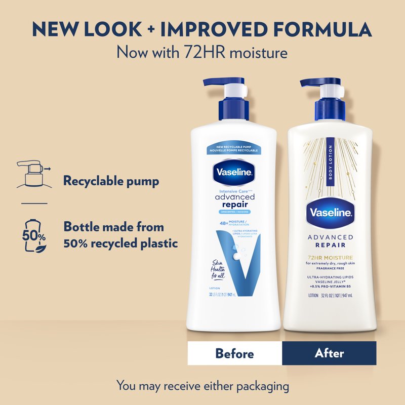 Advanced Repair Unscented Body Lotion for Dry Skin - 32 fl oz, 4 Pack