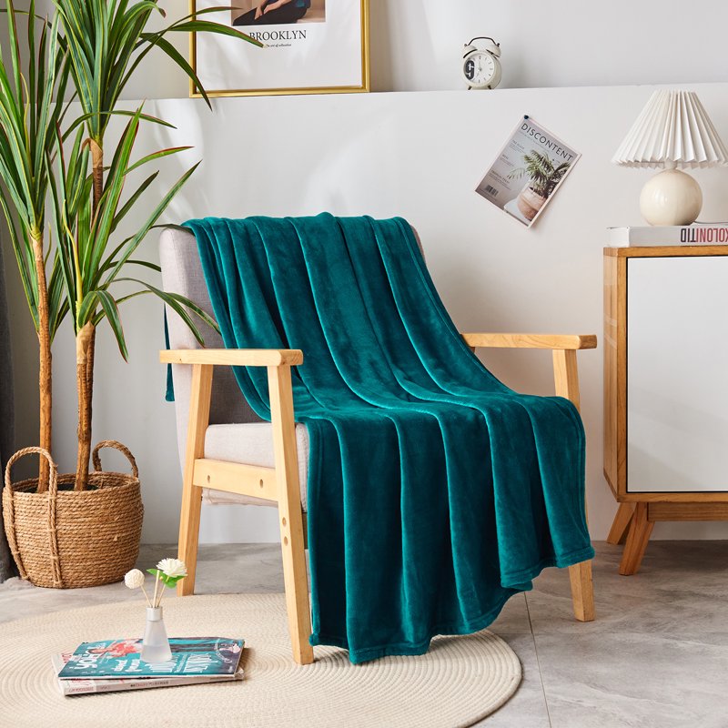 JML Cozy Plush Fleece Throw Blanket - Solid Teal 50x60 Inches