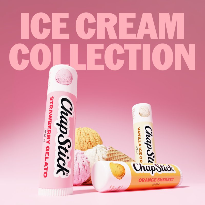Ice Cream Flavored Lip Balm 3-Pack - Moisturizing Lip Care Set