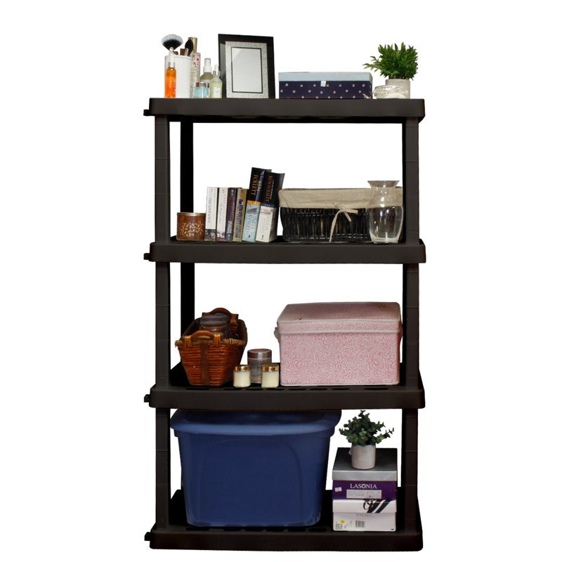 Heavy Duty Garage Shelving Unit 4-Tier 56H x 18D x 36W Black 2-Pack