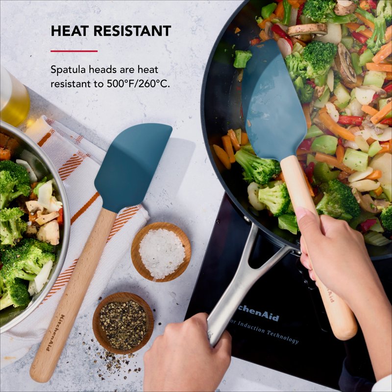 Silicone Mixing Spatula & Scraper Set - Agave Color