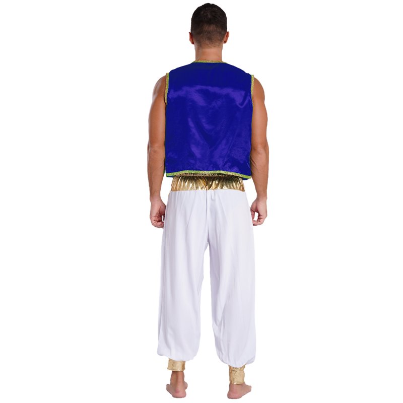 Men's Arabian Prince Costume Set - Royal Blue & White, Large
