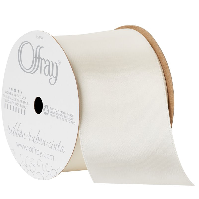 Offray Satin Ribbon Set - Antique White 2 1/4 Inch, 18 Feet, 2 Pack