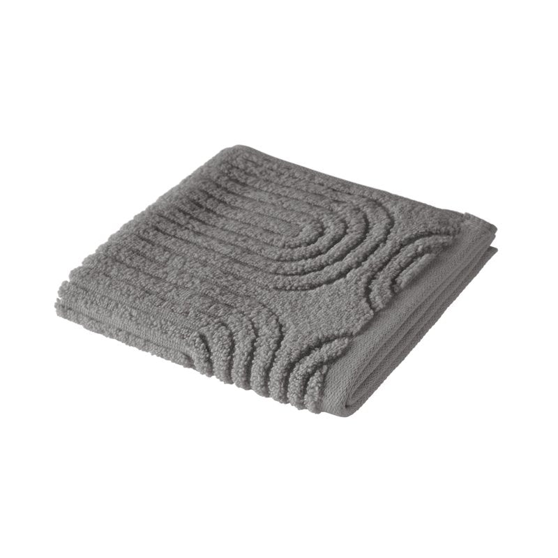 Charcoal Gray Textured Cotton Washcloth - 100% Cotton Bathroom Towel