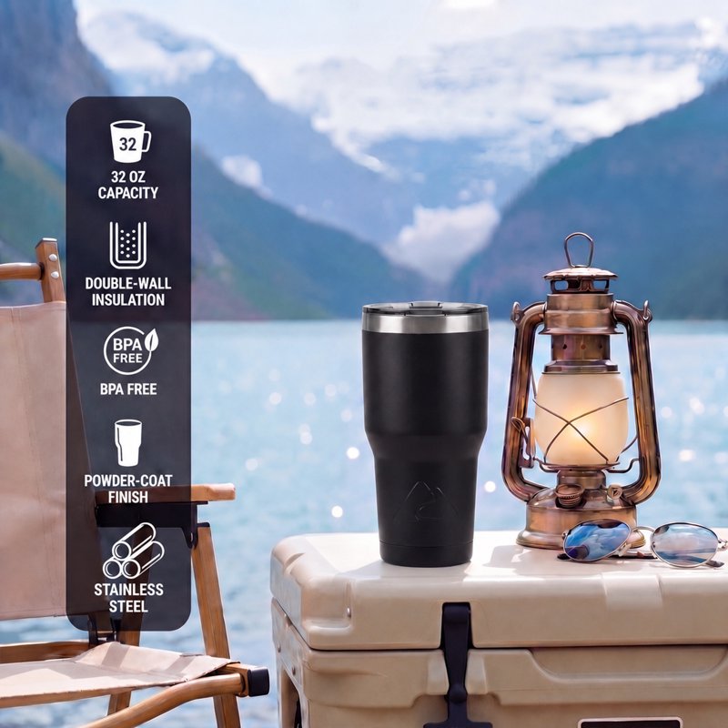 32 oz Stainless Steel Insulated Tumbler - Black