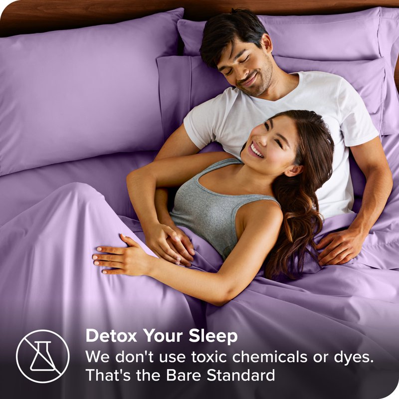 Lavender Microfiber Pillowcase Set - Hypoallergenic King Bedding 2 Pieces