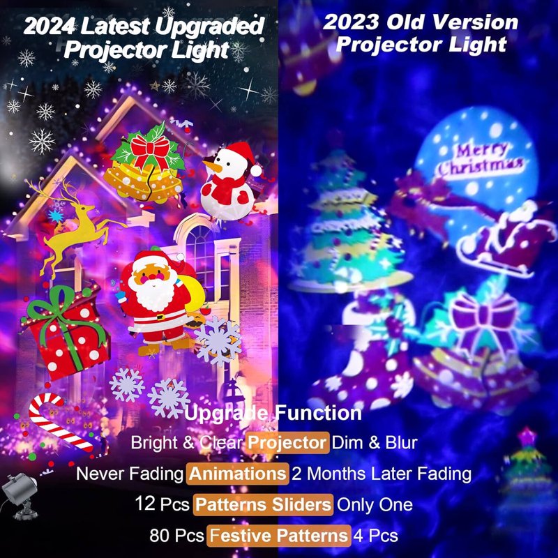 Halloween Projection Light with 4 Patterns Outdoor Holiday Decor - 2024